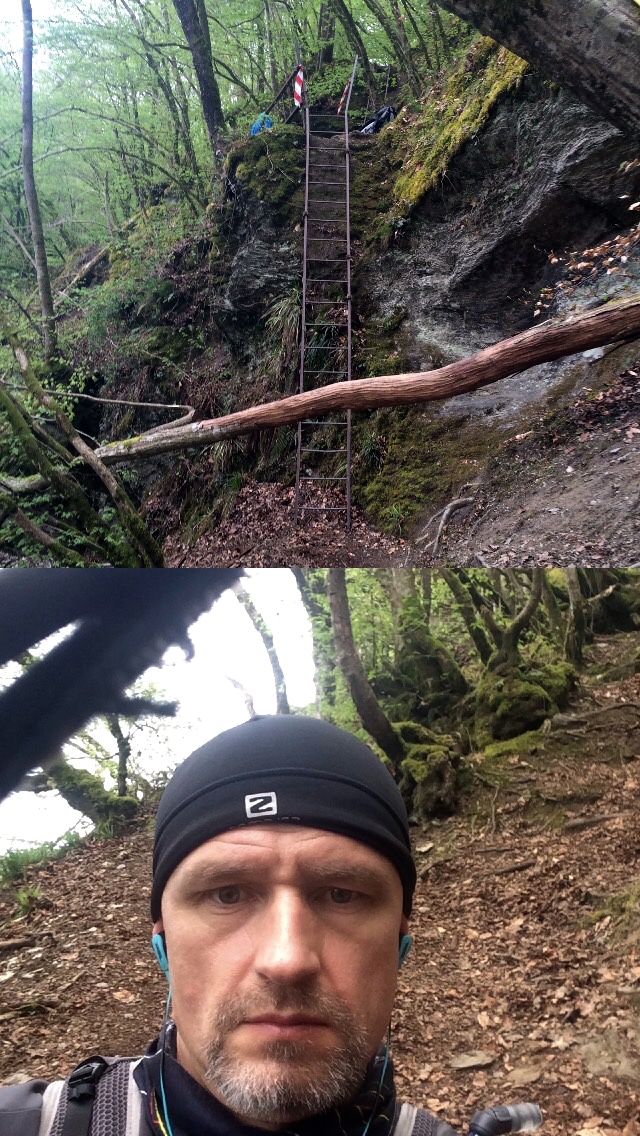 The gnarly part. Man, climbing ladders after 95 km!